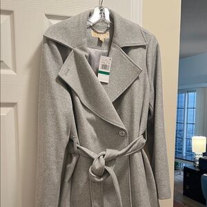 Michael Kors Classic Gray Belted Trench Coat
